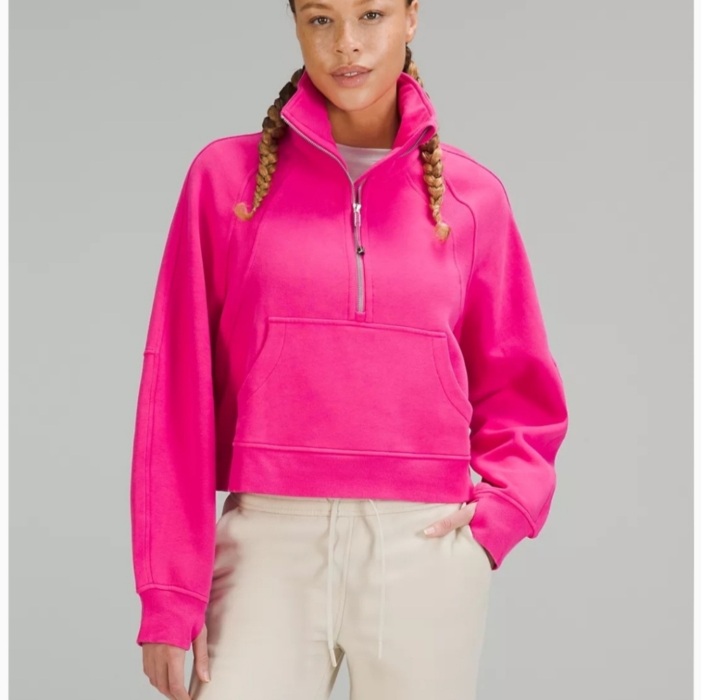 Lululemon Scuba Oversized Funnel Neck Half Zip Sonic Pink M/L